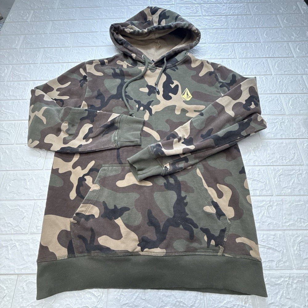 Volcom Vamo Hoodie Sweatshirt Camouflage Men Small Pullover Fleece Skate - Picture 2 of 7